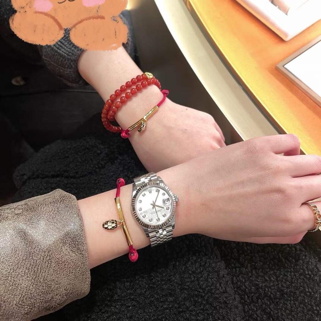 Bvlgari Black / Red Rope Bracelet with Snake Head Charm - Original Replica Club