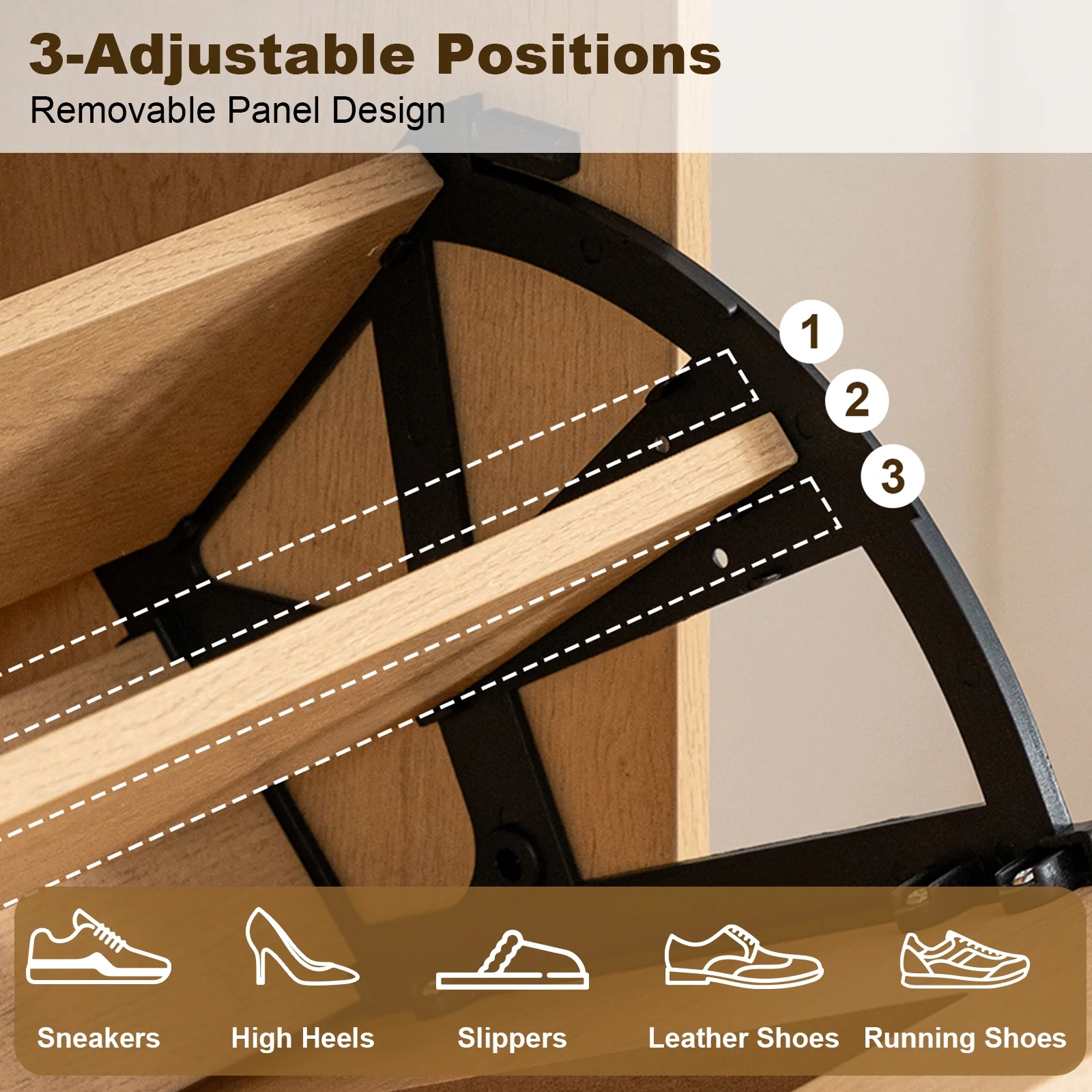 Hommpa Rattan Shoe Cabinet with 2 Flip Drawers & Adjustable Shelves 5 Tier Freestanding Tipping Bucket Shoes Storage Closet for 16 Pairs Narrow Console Table Modern Boho Entryway Shoe Rack Organizer - Image 6