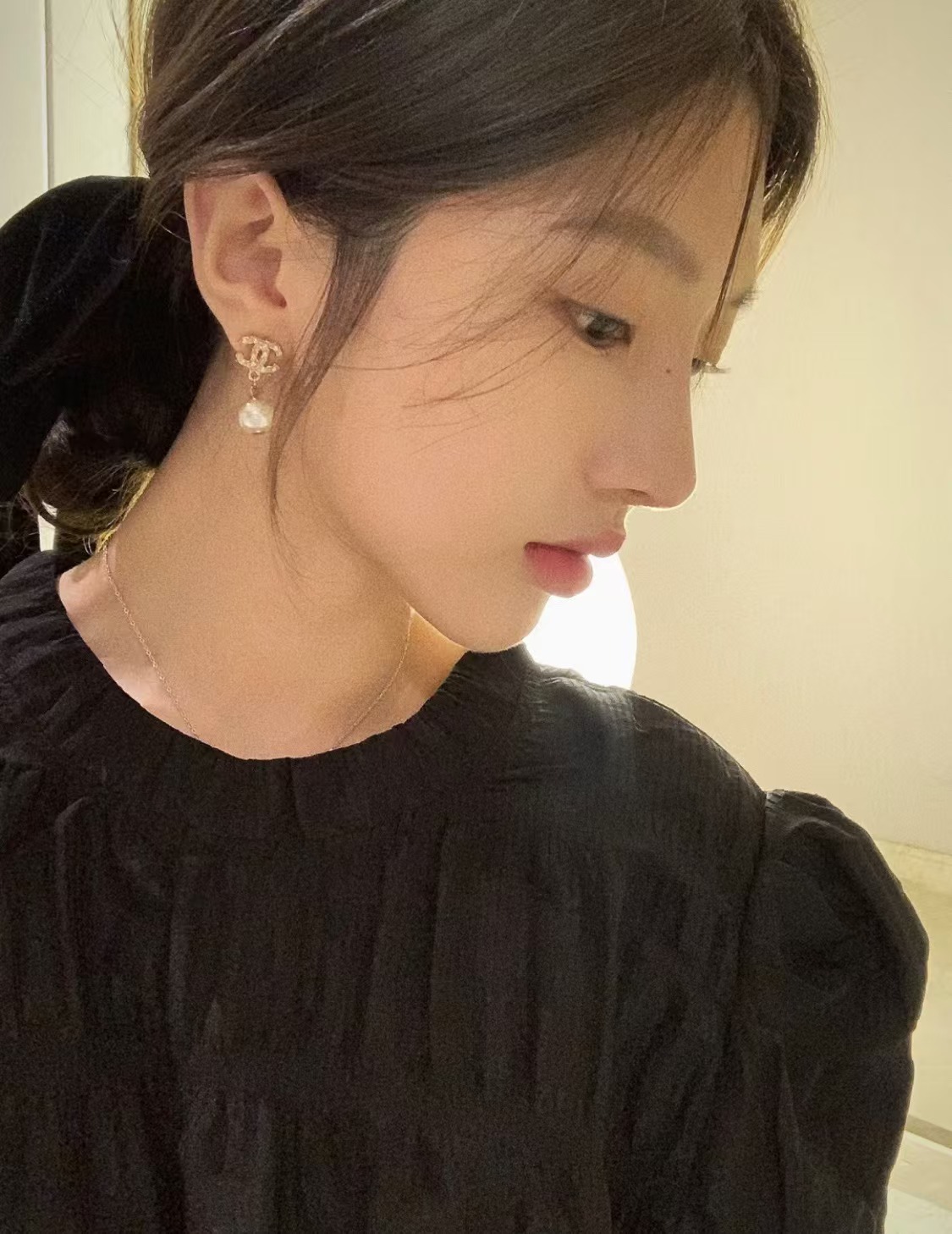 Chanel Double C with Pearl Drop Earrings - Original Replica Club