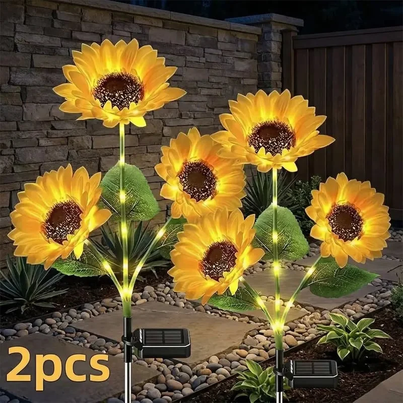 🌟🌻 Solar Powered LED Sunflower Garden Lights Set