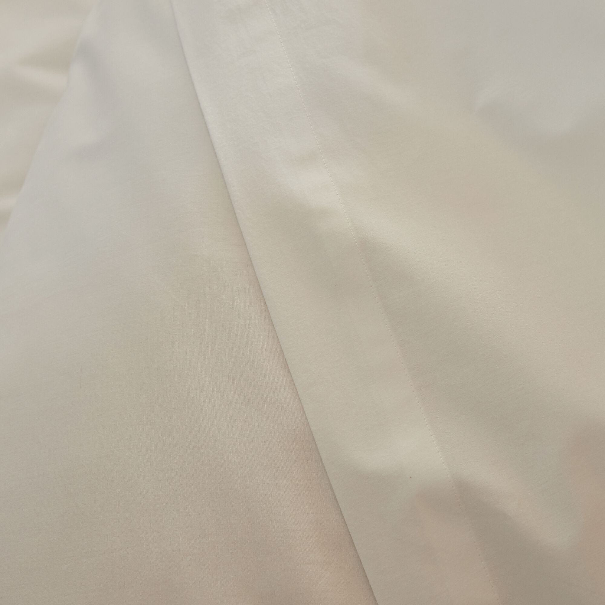 FLORE - Linge de lit uni en percale de coton - blanc