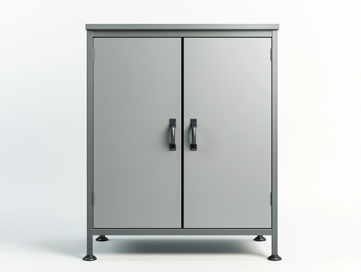 Armario metálico gris para oficina con puertas dobles 90x45x120 cm almacenamiento resistente estilo moderno LG9274867