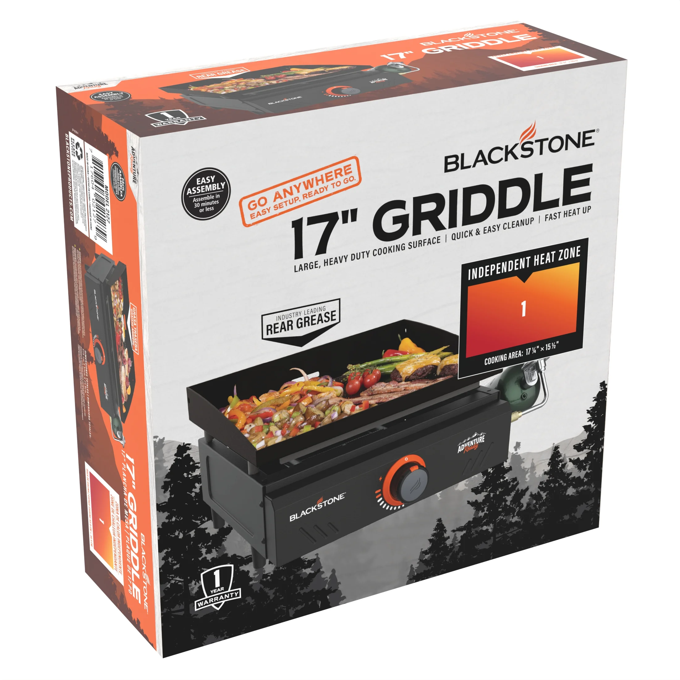 Blackstone Adventure Ready Single Burner 17- Tabletop Griddle with Non Slip Feet - Image 5