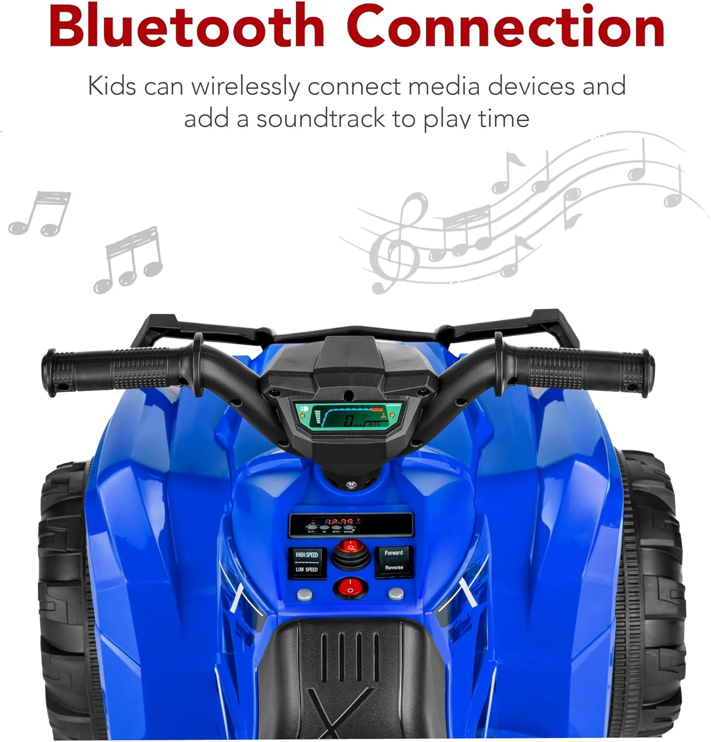 Best Choice Products 12V Kids Ride-On Electric ATV, 4-Wheeler Quad Car Toy w/Bluetooth Audio, 2.4mph Max Speed, Treaded Tires, LED Headlights, Radio