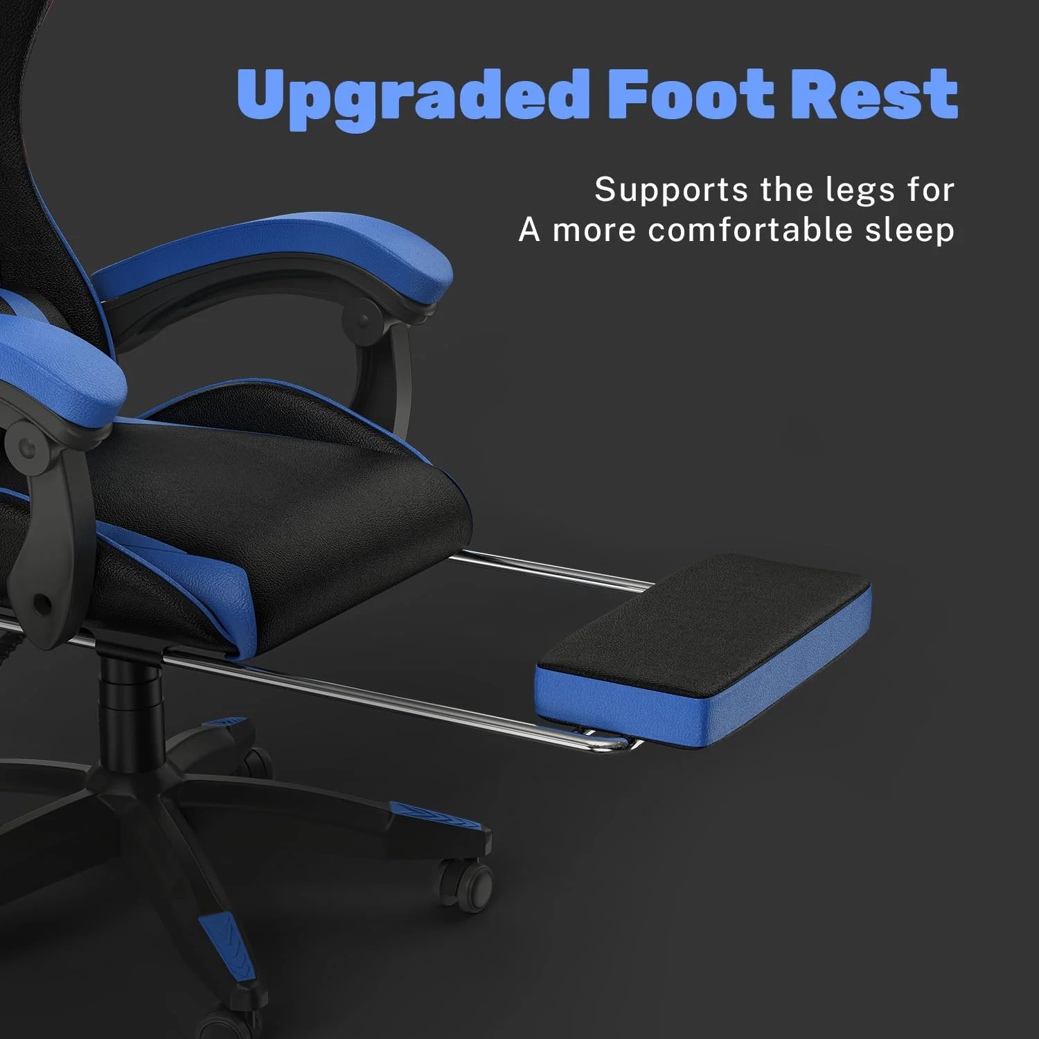 Bigzzia Gaming Chair Office Chair, Ergonomic Game Chair with Height Adjustable Headrest and Lumbar Support for Adults Teens, Black & White - Image 32