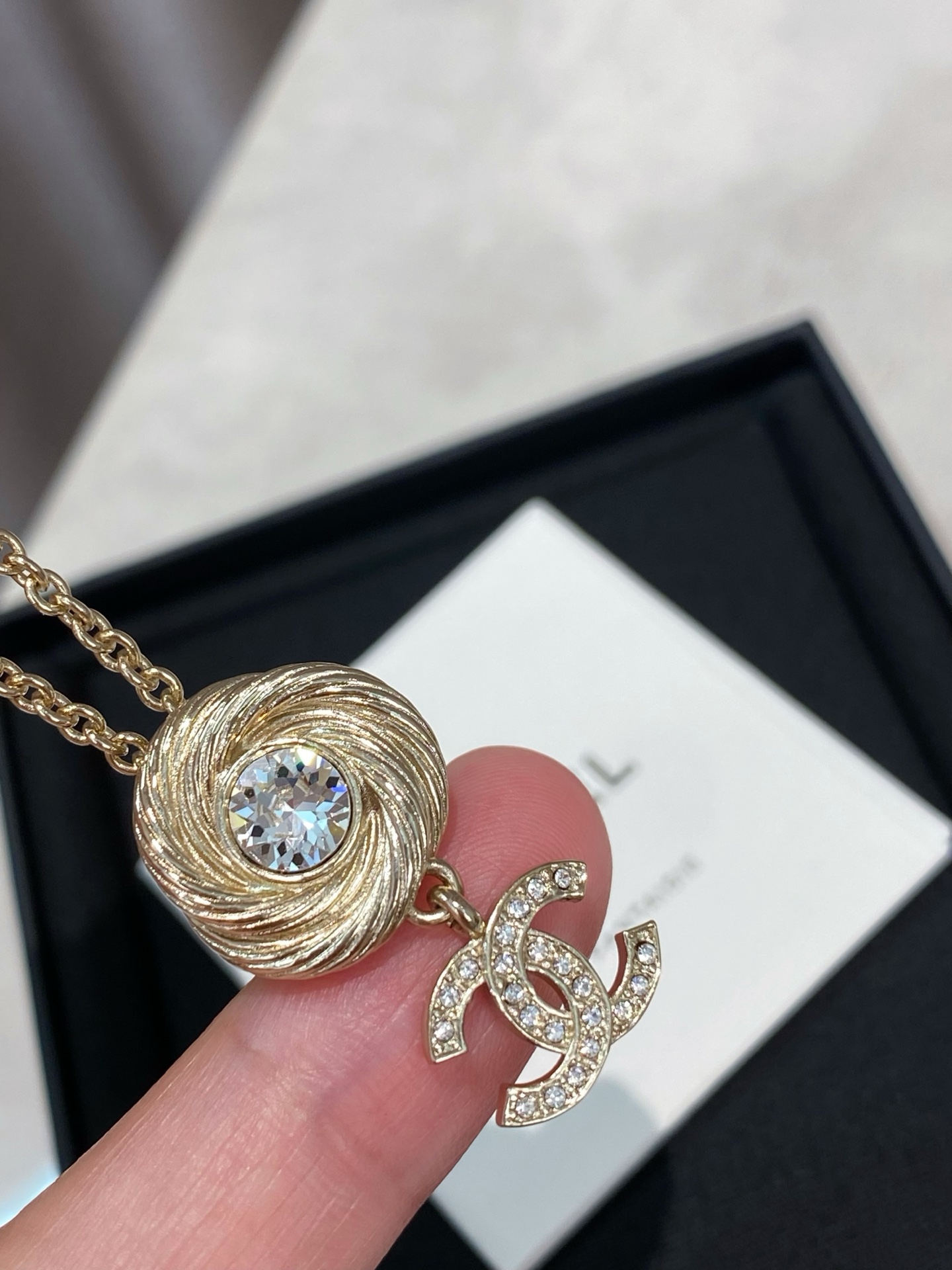 Chanel Twisted CC Pendant Necklace - Original Replica Club