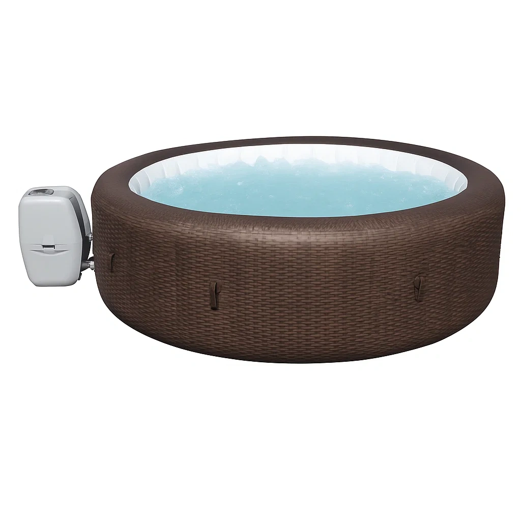 Spa hinchable 800L sistema de burbujas con accesorios Ø180x66 cm color marrón ratán - sFCMBaO125vX