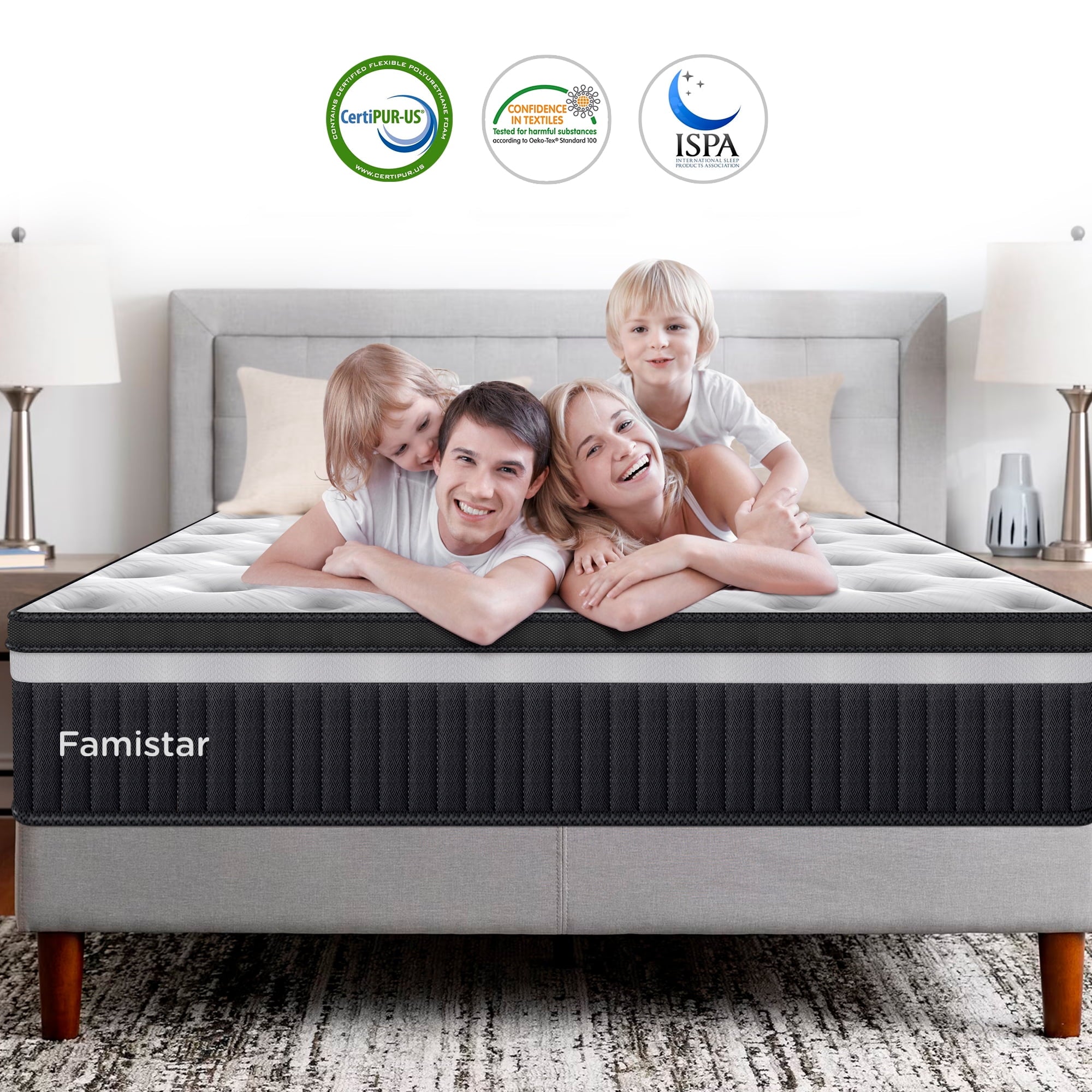13 inch Memory Foam Innerspring Hybrid Mattress in a Box. Breathable Bed Mattress with CertiPUR-US Certified Foam for Sleep Supportive Pressure Relief. King