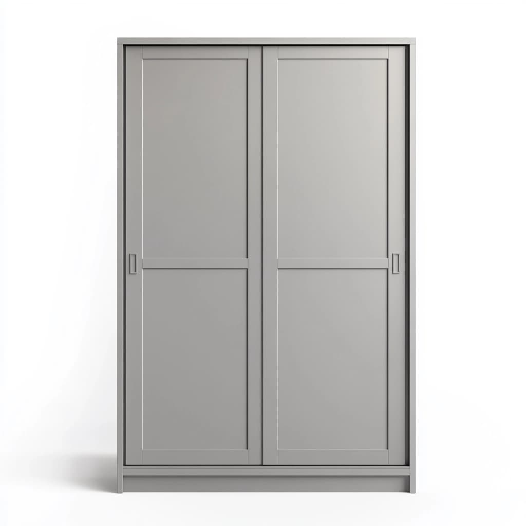 Armario de dormitorio con puertas correderas gris amplio de madera diseño moderno funcional 200x180x60cm muebles de almacenamiento