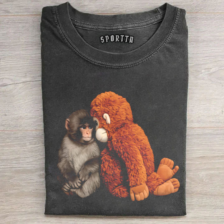 Punch-kun Monkey Meme Graphic T-shirt