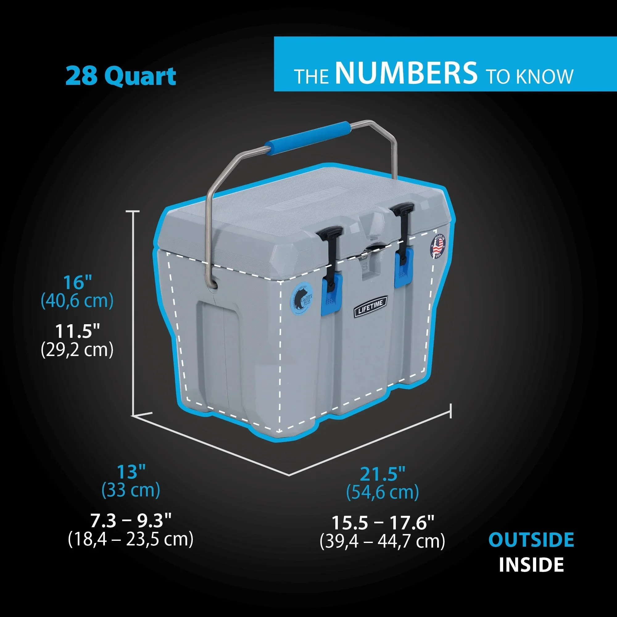 Lifetime Bear-Resistant High Performance Camping Cooler, 28 qt, 20 Can Capacity, Boulder Gray - 91289 - Image 19 Lifetime Bear-Resistant High Performance Camping Cooler, 28 qt, 20 Can Capacity, Boulder Gray - 91289 - Image 19