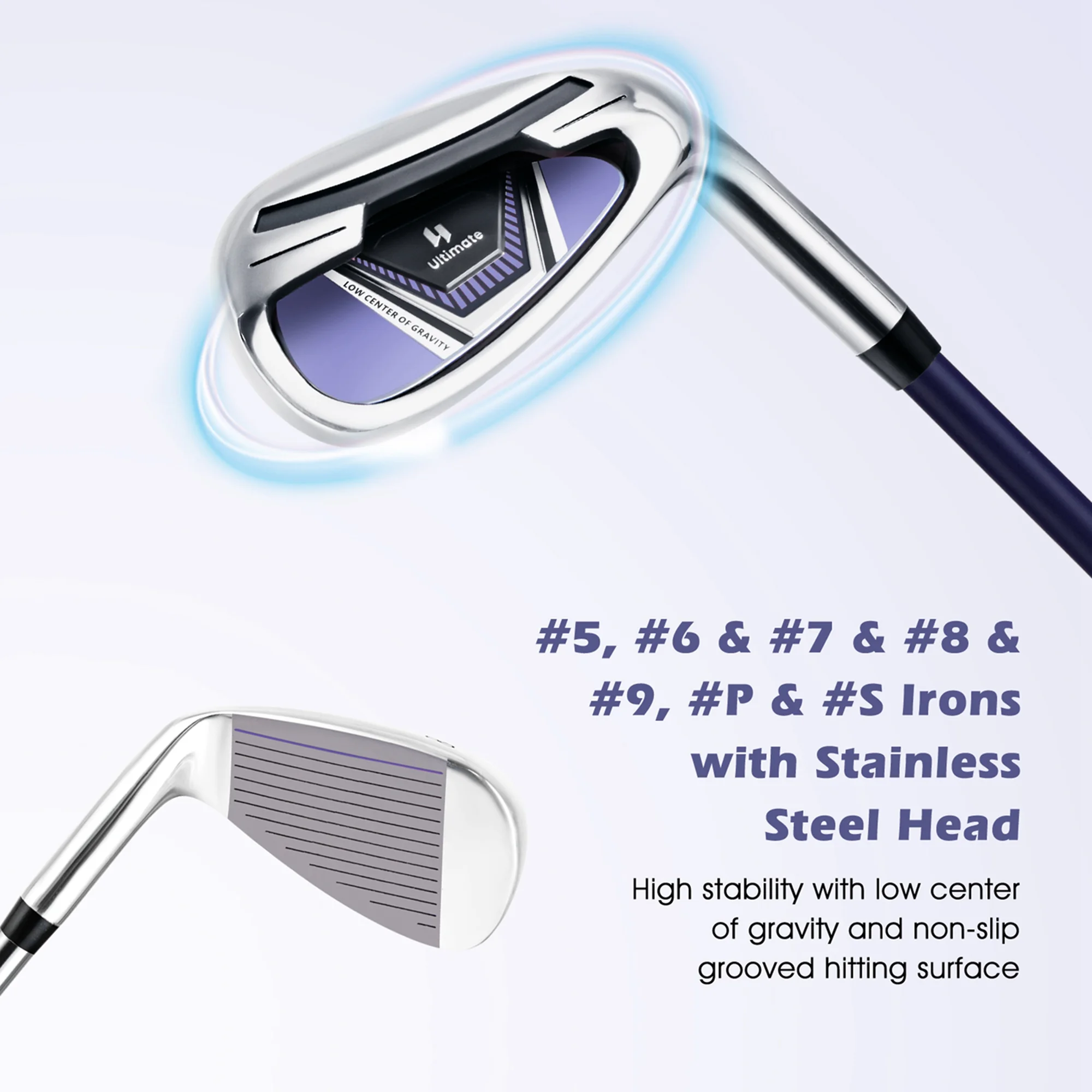 Ultimate Women’s Complete Golf Club Set Golf Club Package Set w/ Rain Hood, Right Hand Purple - Image 11