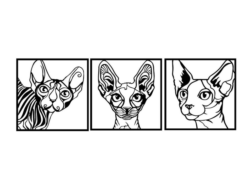 Decoración de Metal Gato 86, Negro, 120x0,15x40 cm, Mubdelu