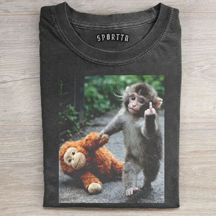 Punch Monkey Meme Graphic T-shirt