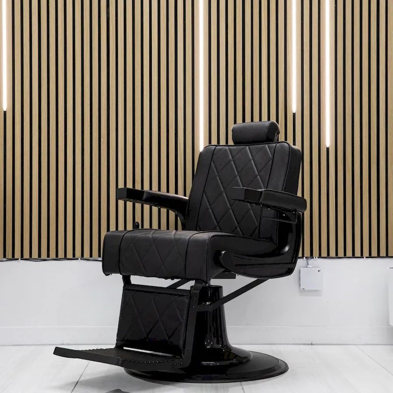 ROGERS Heavy-Duty Reclining Barber Chair for Barbershops - Black