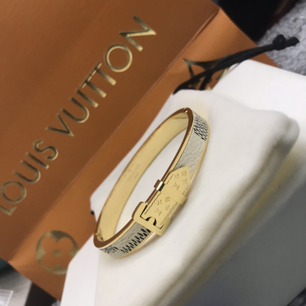 Louis Vuitton Leather Couple Bangle Bracelet - Original Replica Club