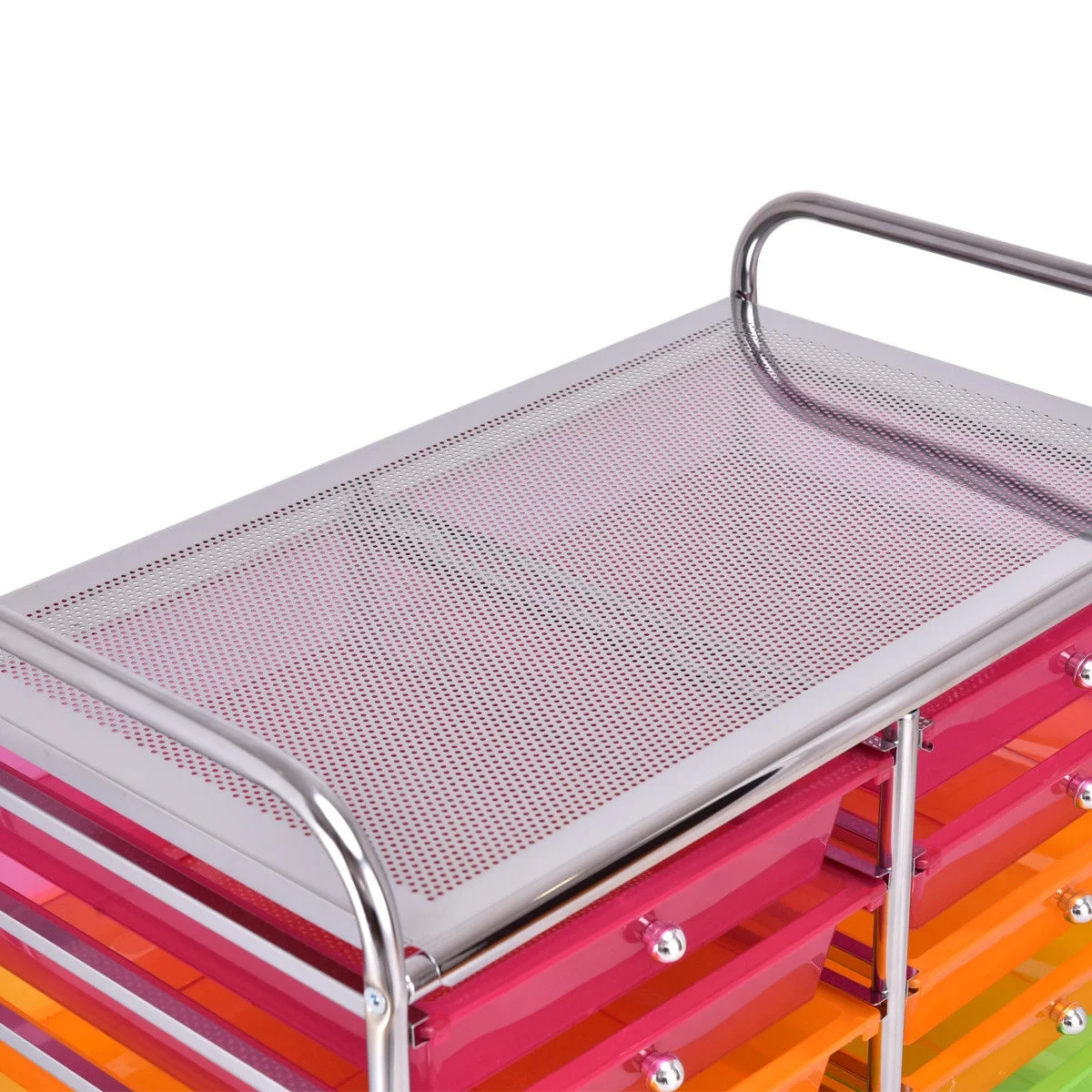 Costway 20 Drawer Rolling Storage Cart Tools Scrapbook Paper Office School Organizer Yellow - Image 37