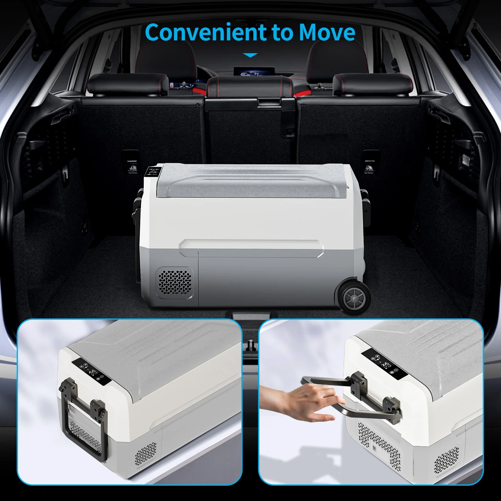 DISHUP 12V Portable Car Refrigerator, 53QT(50L) Electric Cooler with Dual Zone,DC & AC,Ideal for RV, Camping, Travel, Truck - Image 13