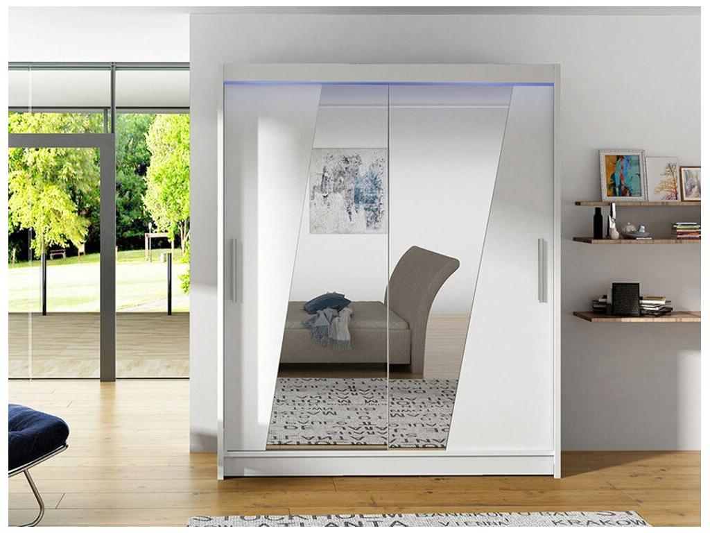 Armario Abodeia 155 - Blanco - 200x150x58cm - Puertas de armario Correderas