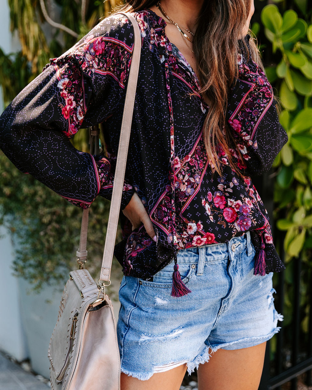 Valerian Floral Tassel Tie Top - FINAL SALE - Se7enfashion