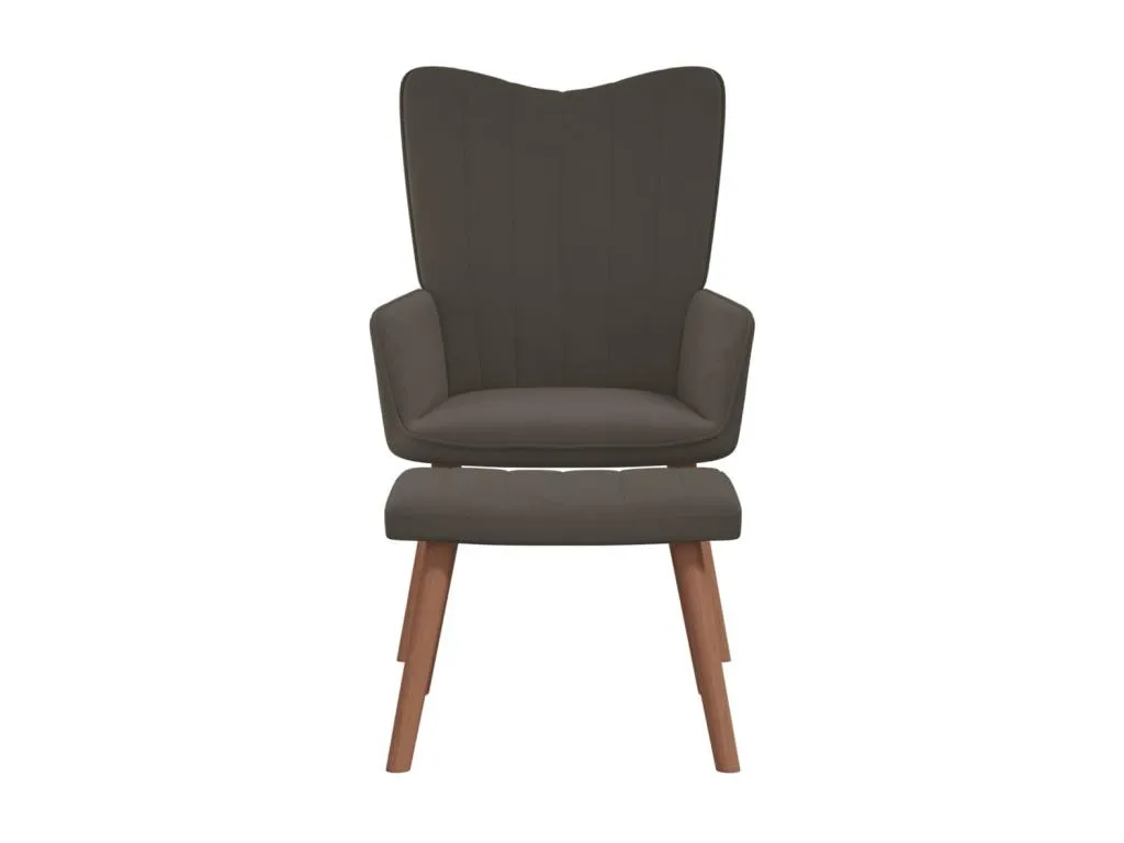 Sillón de relajación con reposapiés Terciopelo gris oscuro