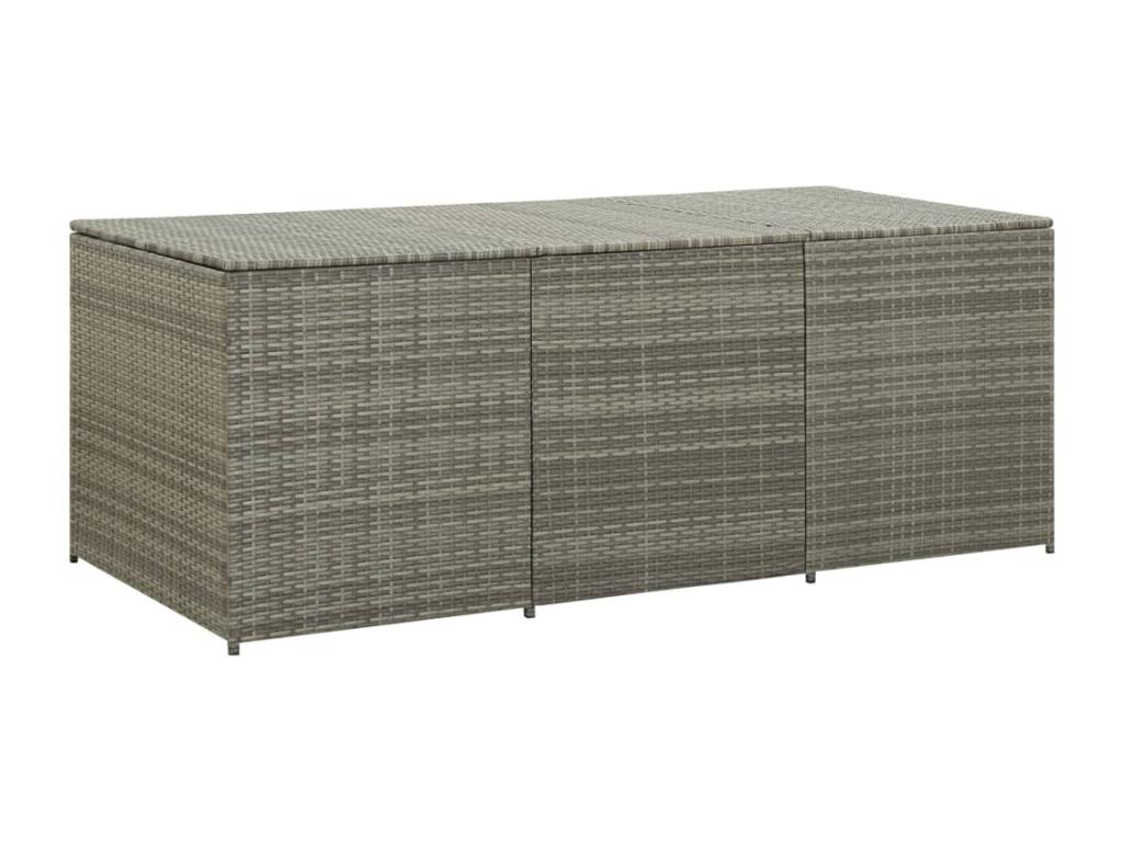 Decoratodo  almacenaje de jardín ratán sintético gris 180x90x70 cm