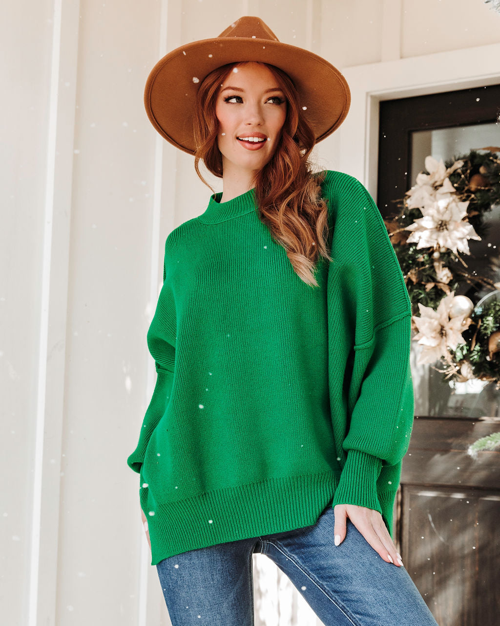 Elouise Knit Oversized Pullover Sweater - Green - Se7enfashion