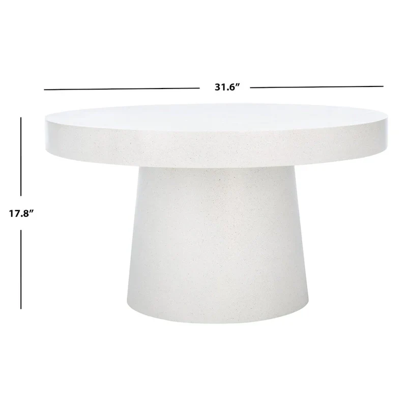 SAFAVIEH Berenice Round Coffee Table - Paper Mache - Dimensions: 31.6" W x 31.6" L x 17.8" H