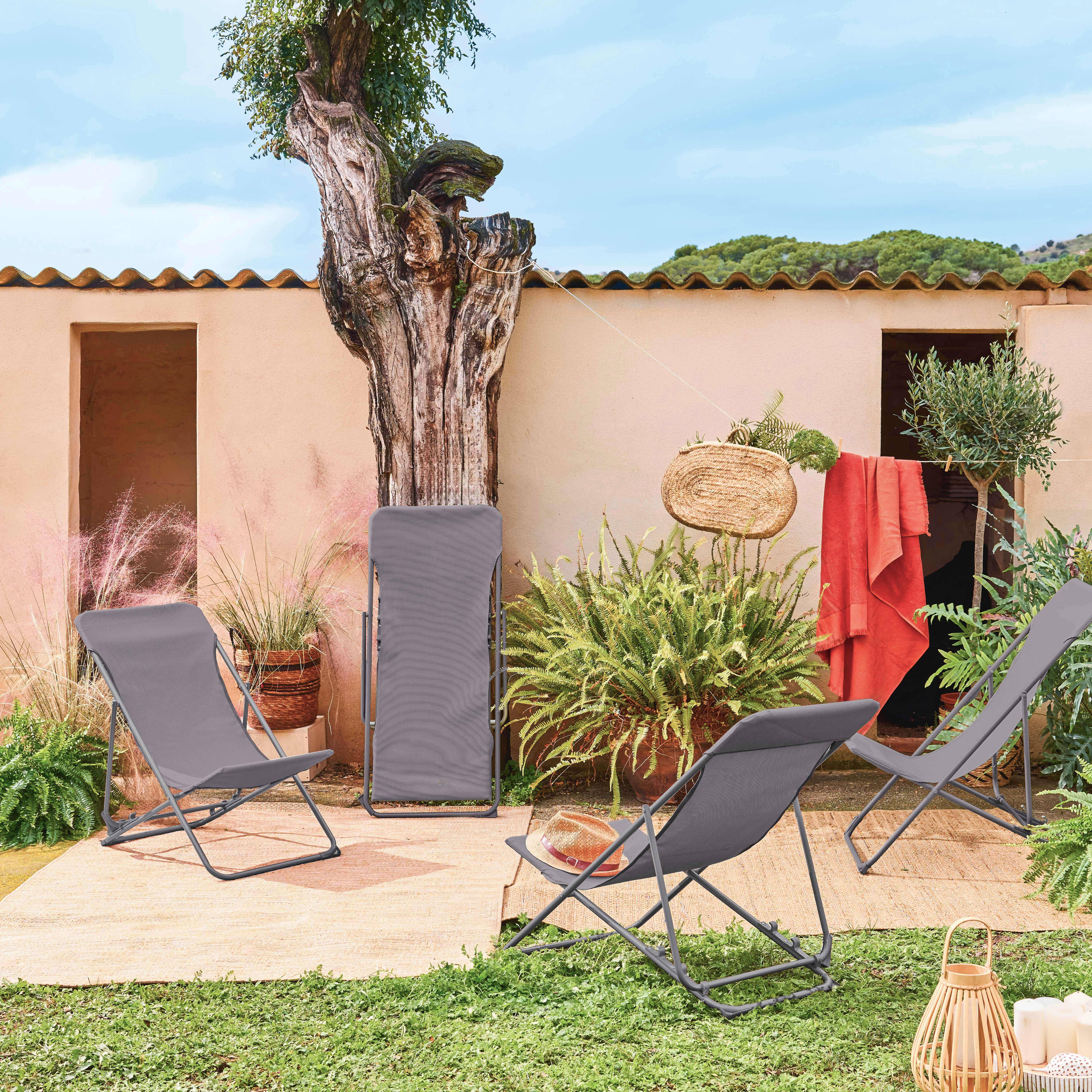 Livorno - Silla de jardín plegable, set de 4