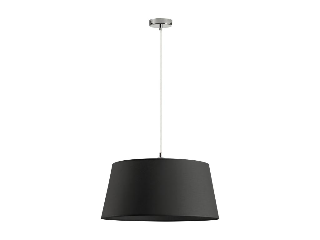 Lámpara de techo FIRENZE estilo clásico y moderno - Alt. 190 cm - cable transparente - Pantalla ø50 cm - E27 60W - IP20 - acero y beige
