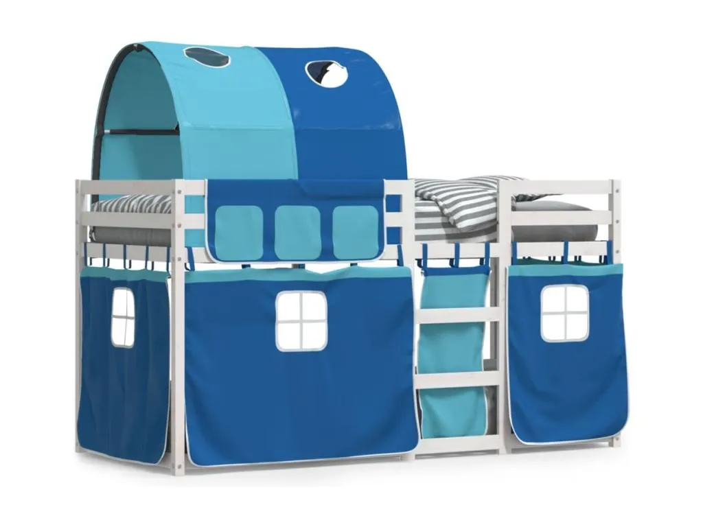 Litera con cortinas Vivircalido maciza de Vivircalido azul 75x190 cm 22549dnwe