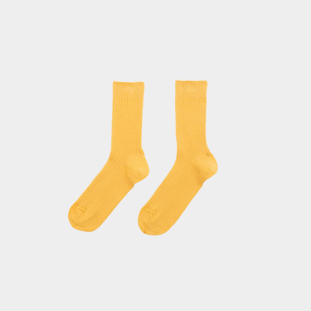 Baserange - Chaussettes Mi-Hautes Côtelées - Dacty Yellow