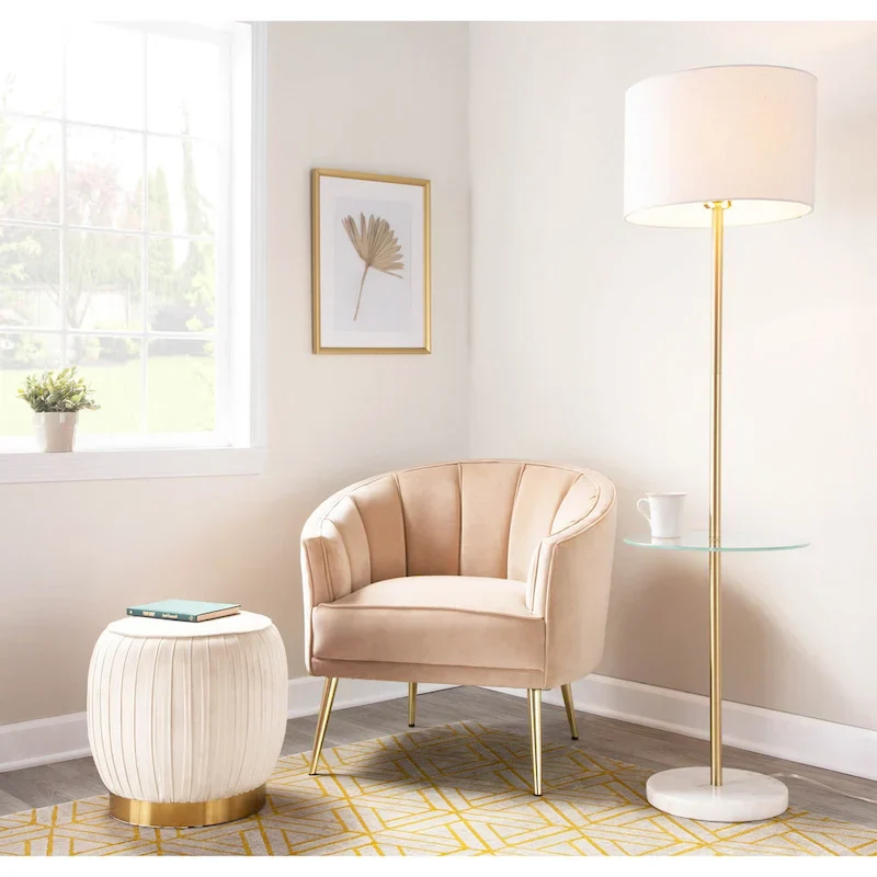 Randolf Velvet Accent Chair in Silver Orchid