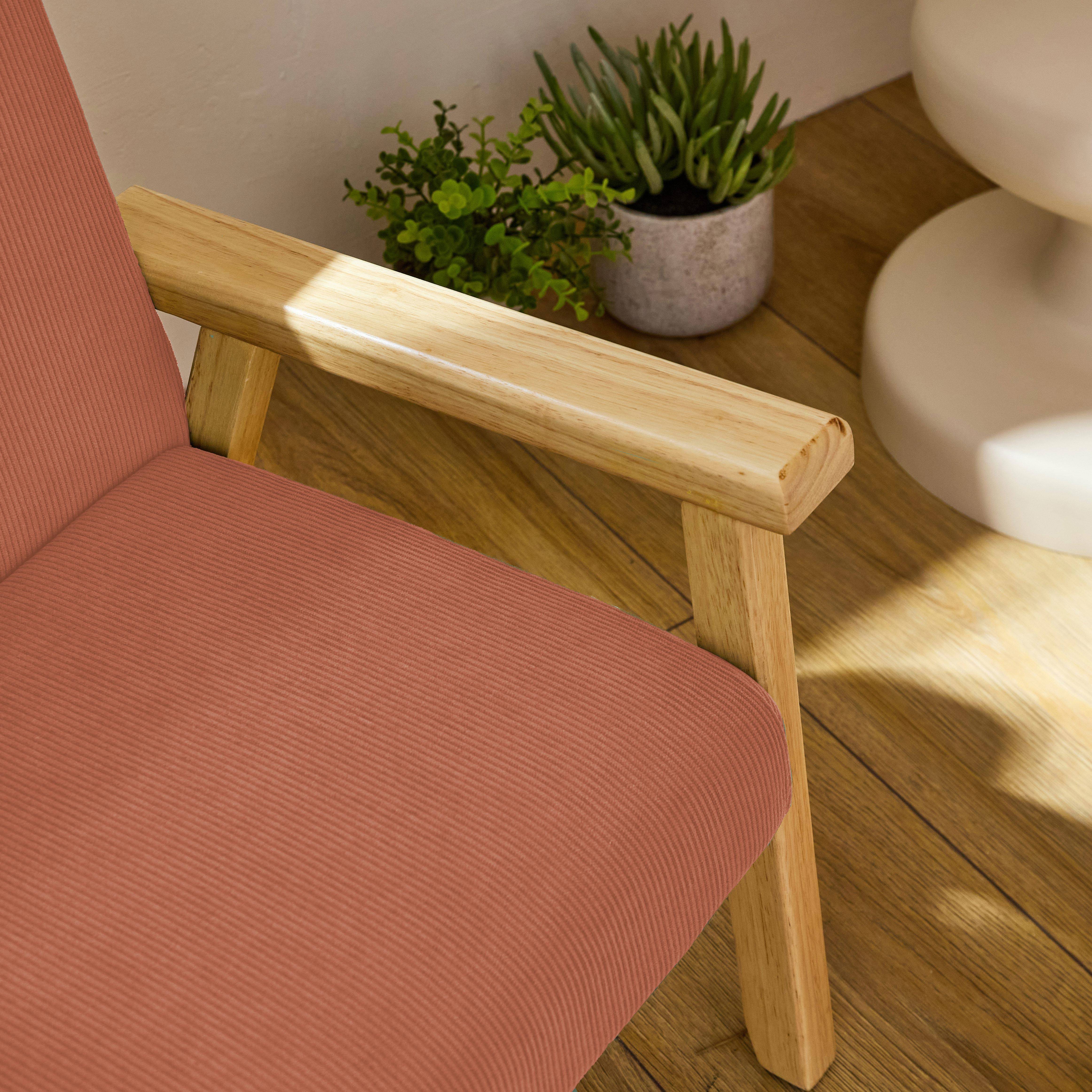 Isak kids - Sillón infantil escandinavo de pana y madera de caucho