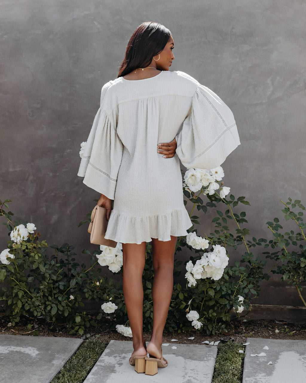 Kiwi Cotton Soft Crinkled Tassel Dress - Sage - FINAL SALE - Se7enfashion