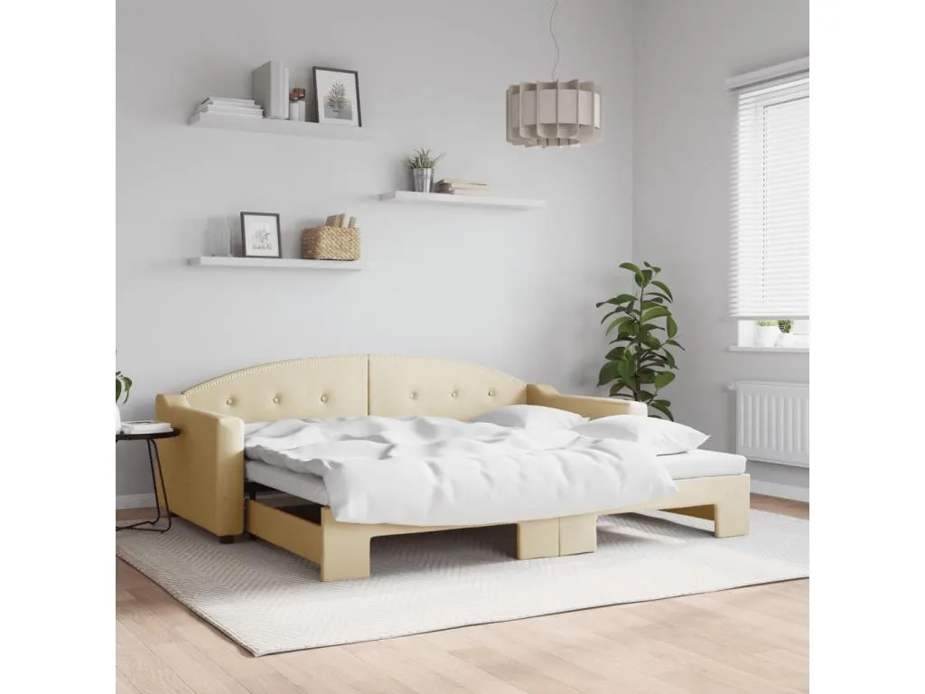 Sofá cama Patriciabaezcasa tela crema 90x200 cm