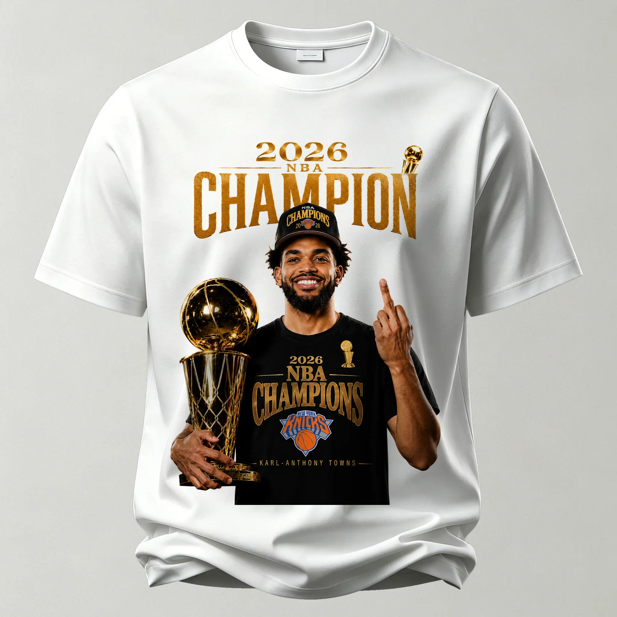Karl-Anthony Towns 2026 NBA Champion Printed Unisex Oversized T-shirt