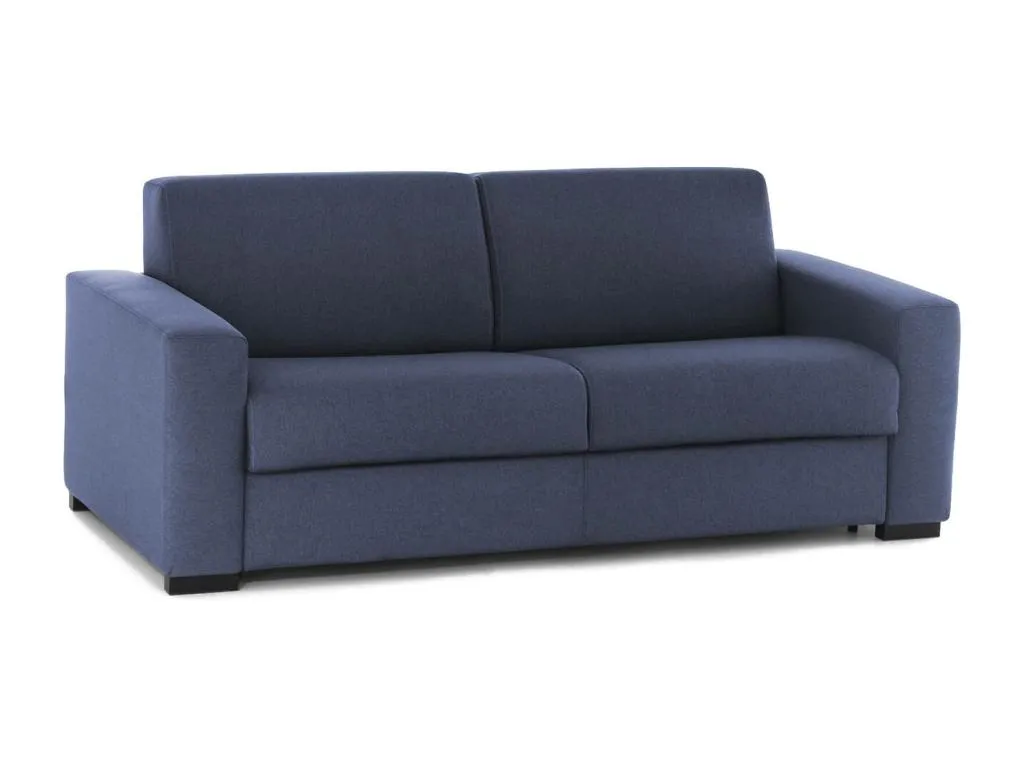 Boverdeco Sofá Cama Sofá grande de 2 plazas Made in Italy Sofá de salón con apertura giratoria de tejido acolchado con apoyabrazos finos