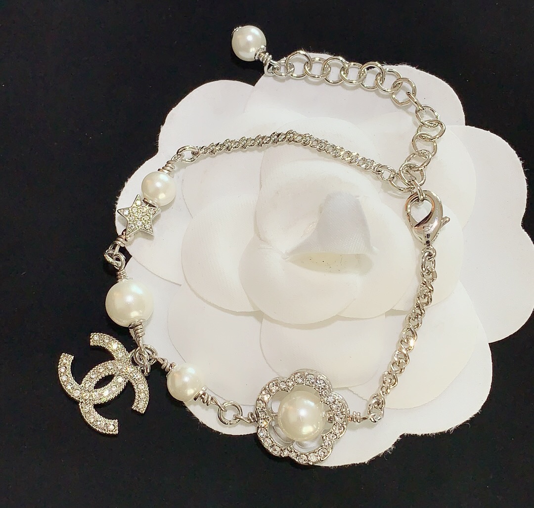 Chanel Flower Enhancer Pearl Bracelet Earrings Necklace - Original Replica Club