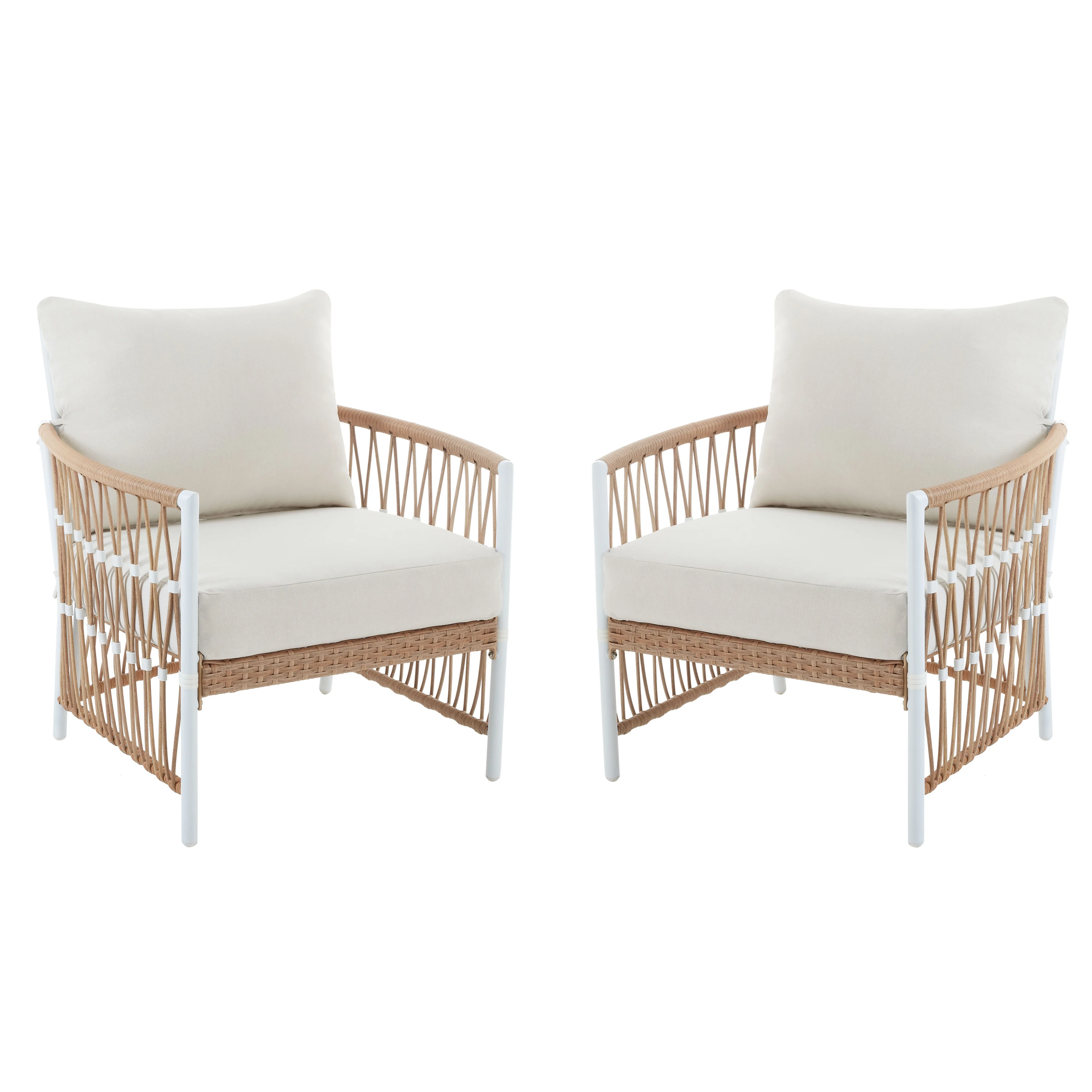 Better Homes & Gardens Lilah 2-Pack Outdoor Wicker Lounge Chairs, Black - Image 12