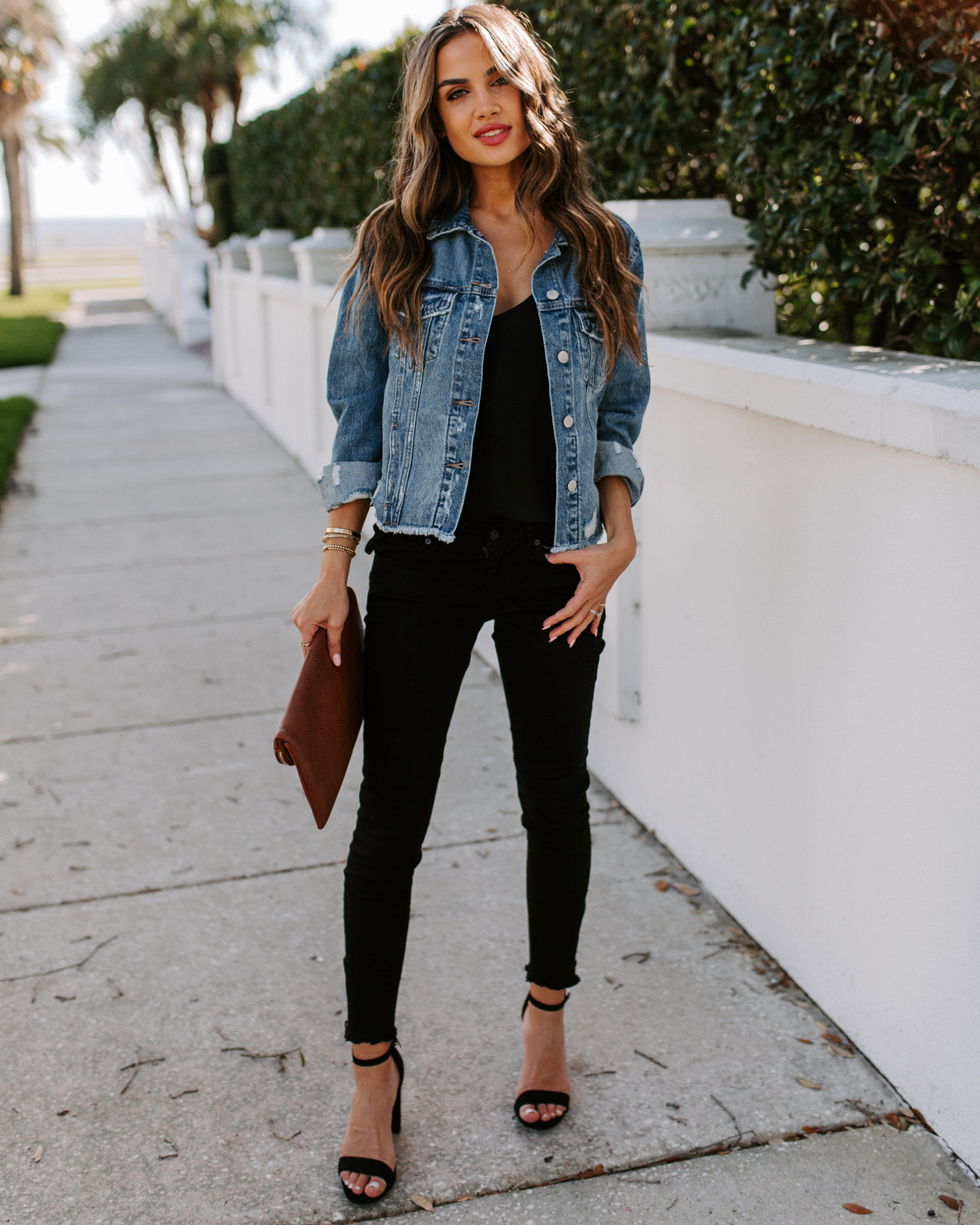 Night Rider Pocketed Distressed Denim Jacket - Se7enfashion
