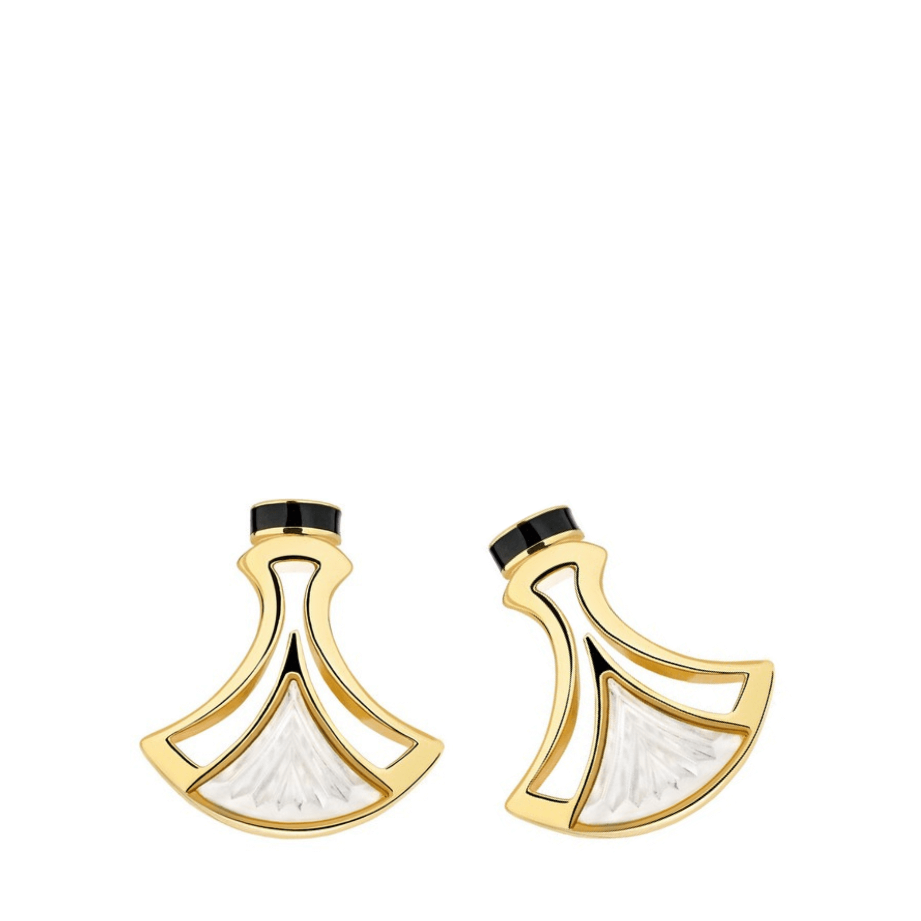 PUCES D'OREILLES LARCADE - CRISTAL INCOLORE, PLAQUÉ OR JAUNE 18 CARATS