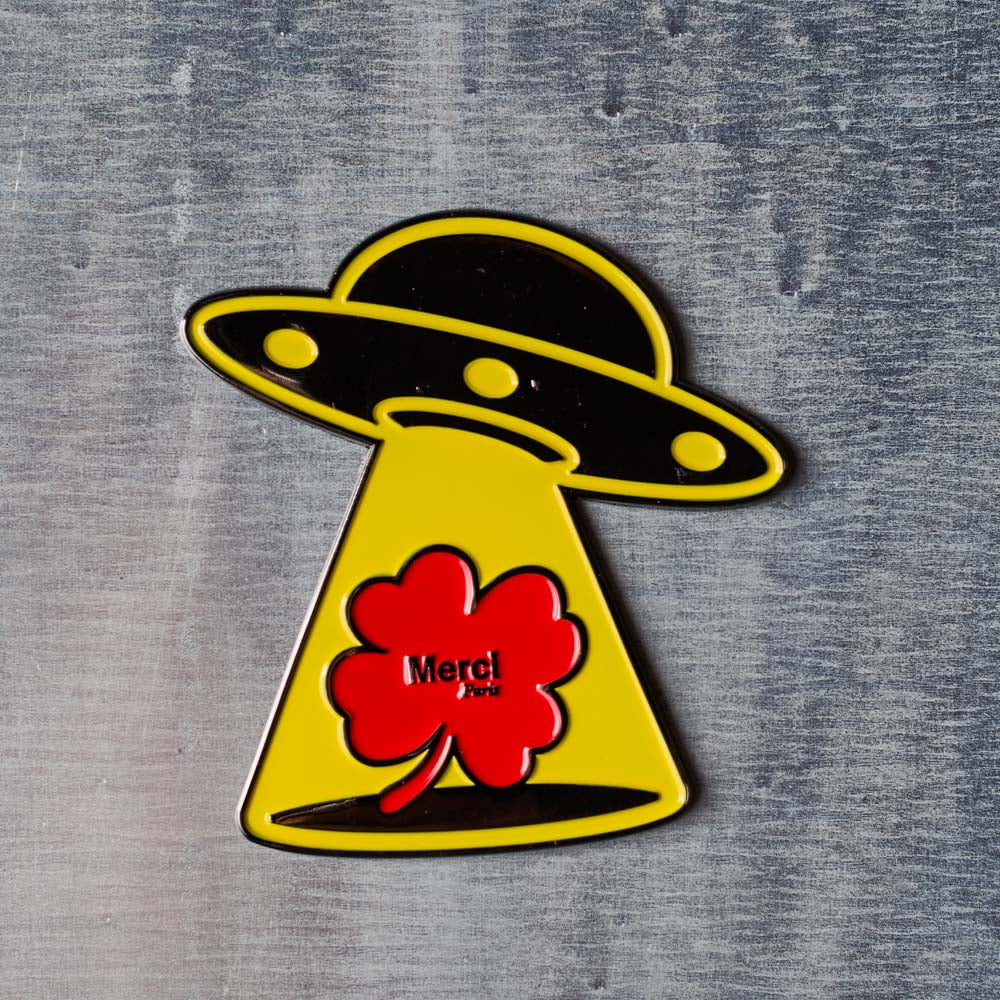 Magnet en métal Merci UFO - Tréfle