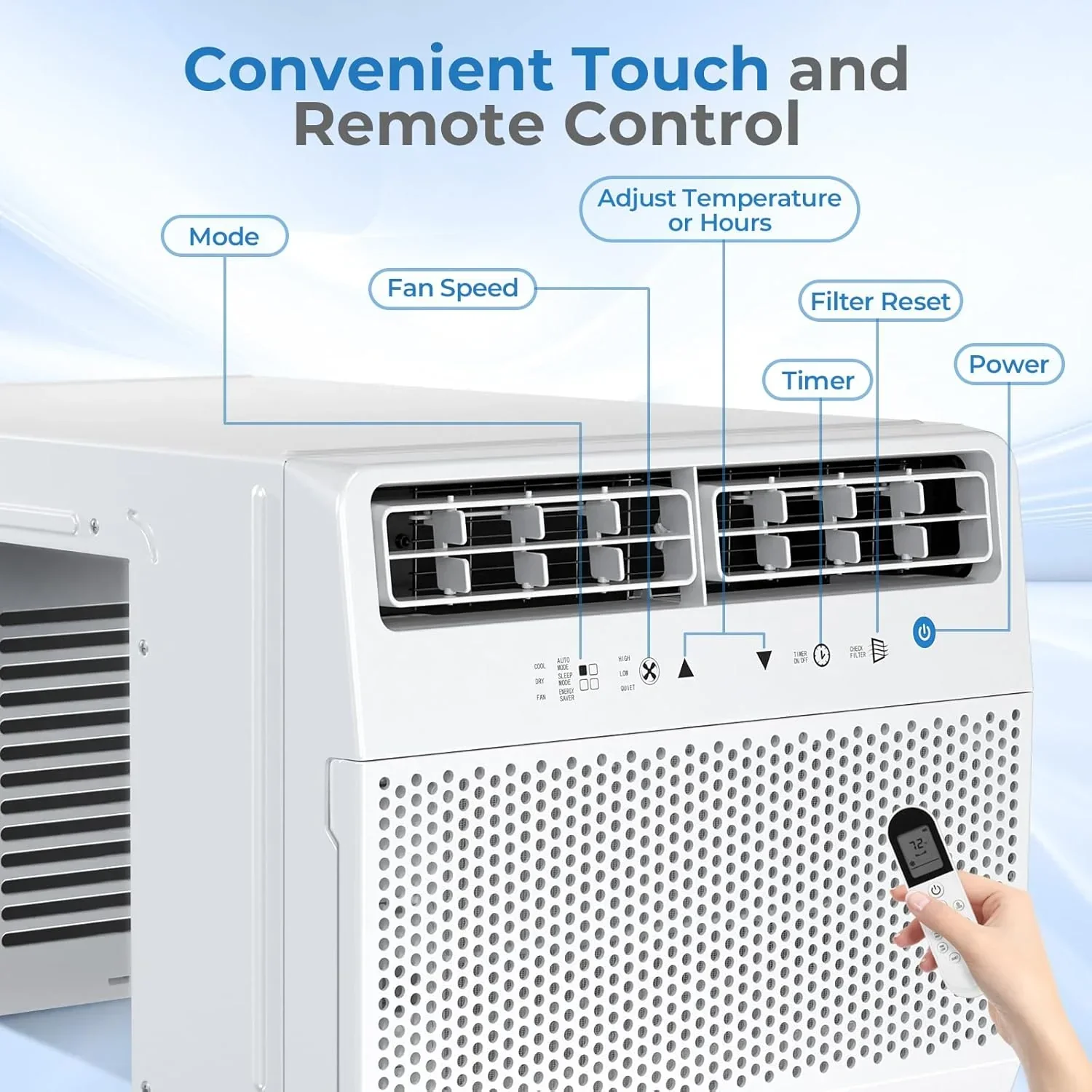 Antarctic Star U-Shaped Air Conditioner Window 12000BTU Ultra Quiet Window Air Conditioner Cools