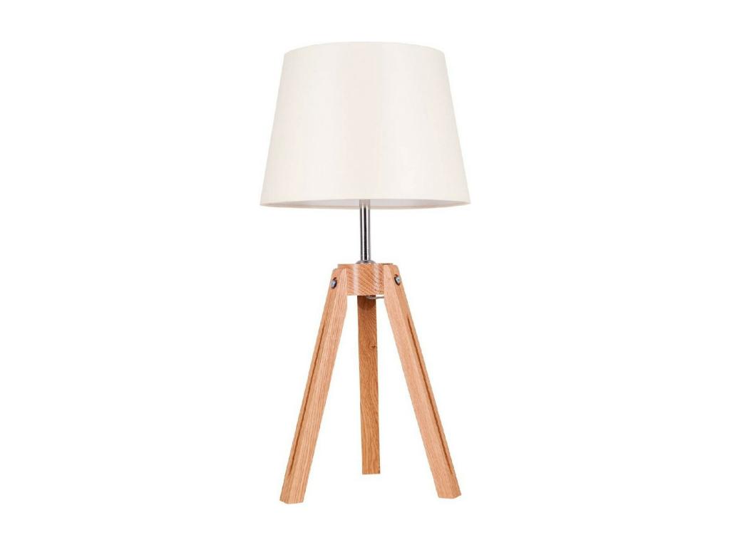 Lámpara de Mesa Tripod, Roble, Beige, 30x30x55,5 cm, Casaplu