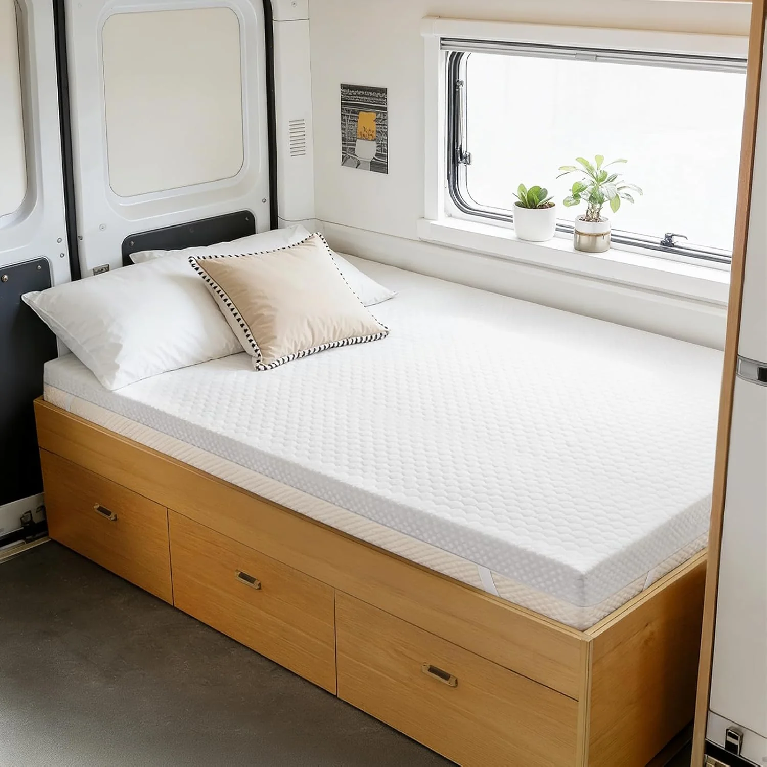 PERLECARE 3 Inch Gel Memory Foam Mattress Topper for Pressure Relief, Premium Soft Cooling Sleep, Non-Slip Design with Removable & Washable Cover, CertiPUR-US Certified - Queen