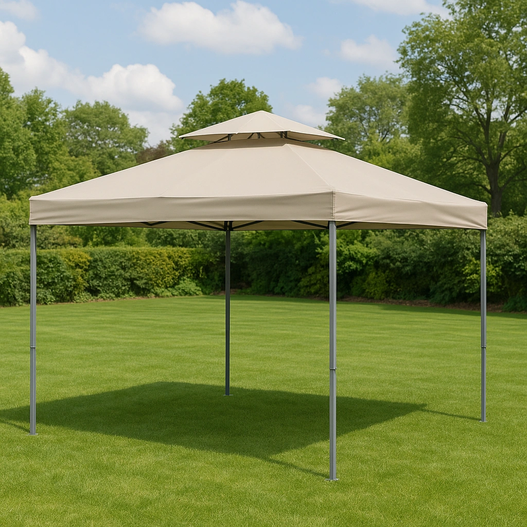 Pabellón exterior - Gazebo - Beige - Acero - Uso jardín/terraza - 3.5x3.5x2.8 m