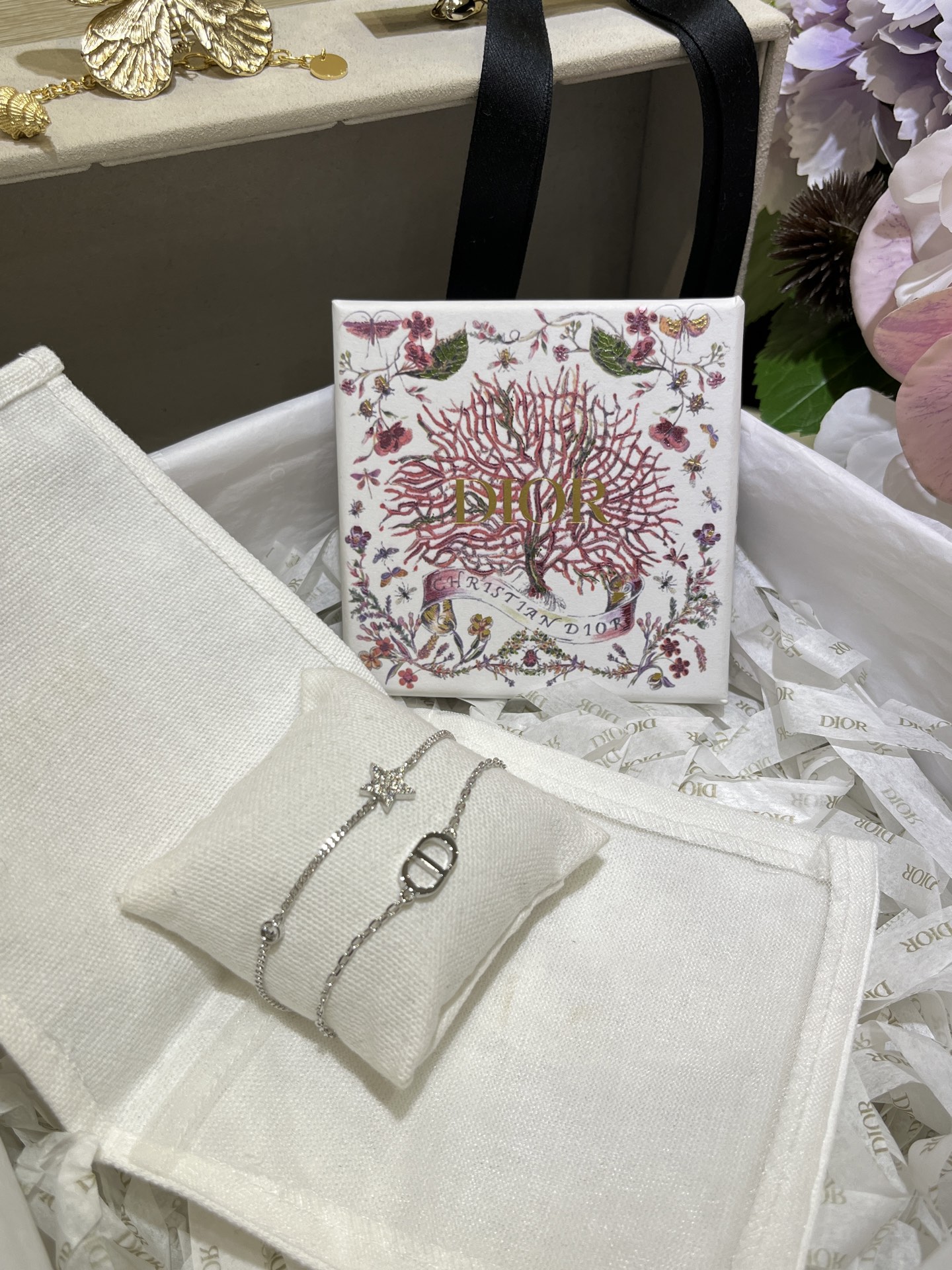 Dior Two Layered Chain with Star Charm Bracelet - Original Replica Club