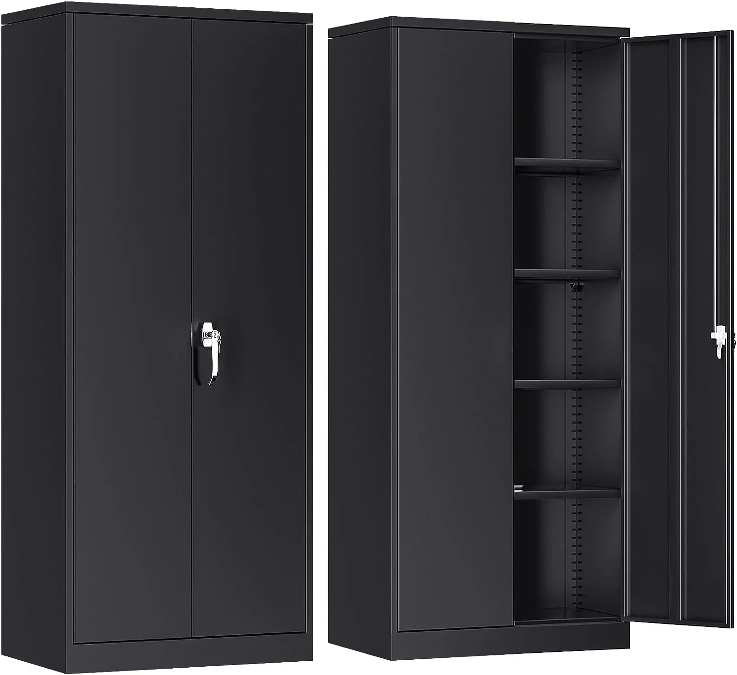 Atripark Metal Storage Cabinet With Lock, 72in Lockable Garage Tool Cabinet With Doors
