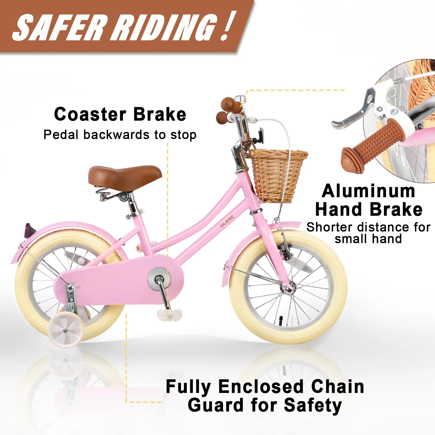 Glerc Little Molly 12 inch Kids Girls Bike for1 2-4 Years Old Child and Toddler,gifts,Pink - Image 13